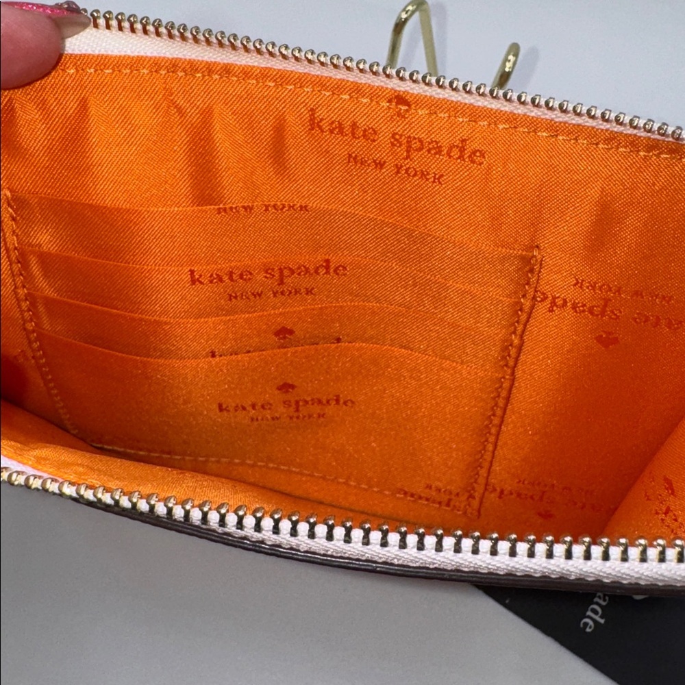 Kate Spade Staci Medium L-zip Wristlet Orange Slice NWT - Picture 3 of 5